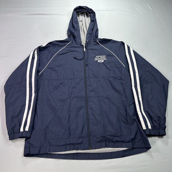 Jones & Mitchell Jackets & Blazers - VINTAGE Johnson C Smith JCSU  Jacket Mens Medium Blue‎ Hooded Windbreaker